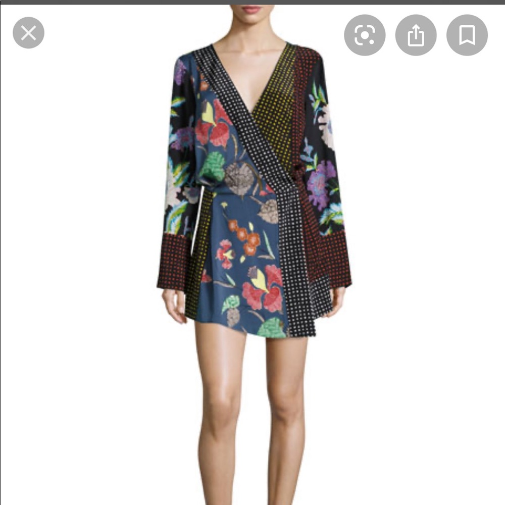 Diane von furstenberg multi print floral dress L